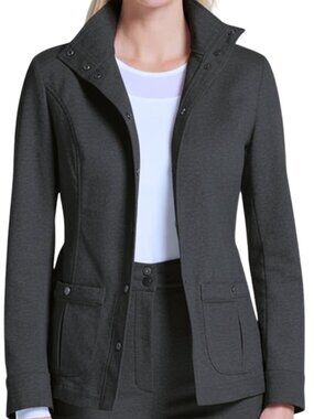 Anatomie Women's Jane Snap Button Jacket Charcoal Gray Windbreaker Travel Sz M